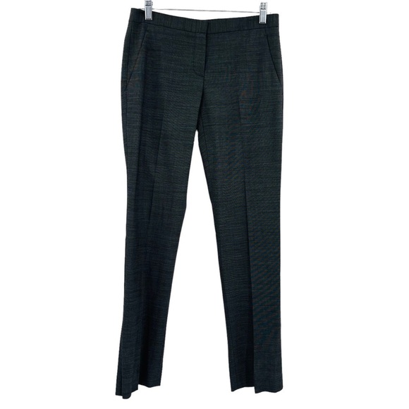 Theory Rosel straight leg trouser pants wool blend mid rise grey women's size 4 - Picture 1 of 11